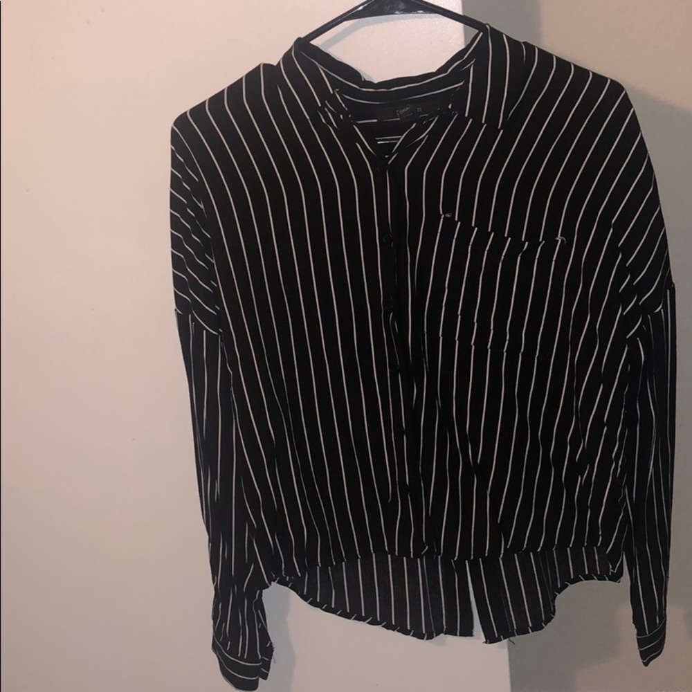 Open back, button down shirt